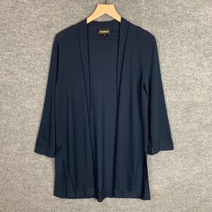 Paul Stuart Women's‎ Navy Blue Cardigan Sweater Size M Viscose Nylon Blend